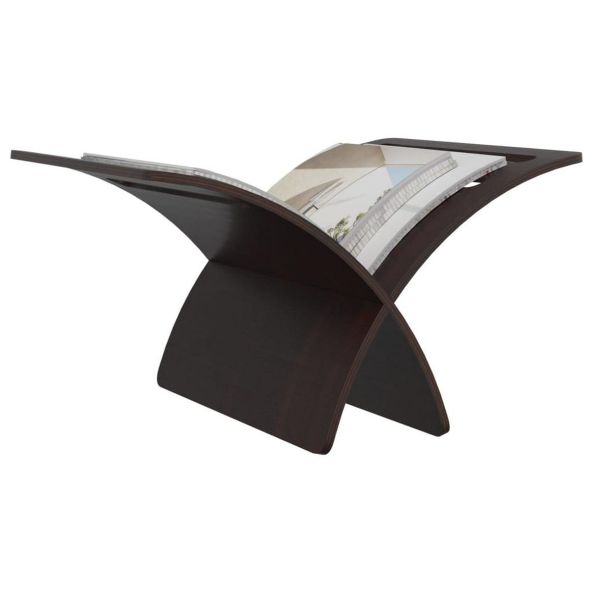 VIDAXL Porte-revue en bois sur pied marron