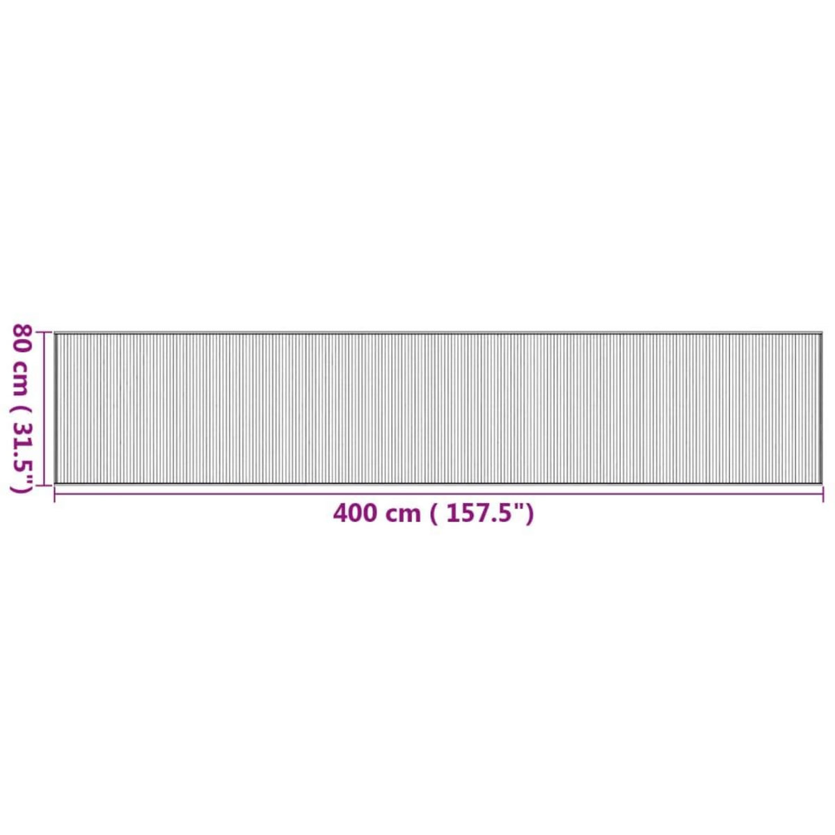 VIDAXL Tapis rectangulaire naturel 80x400 cm bambou