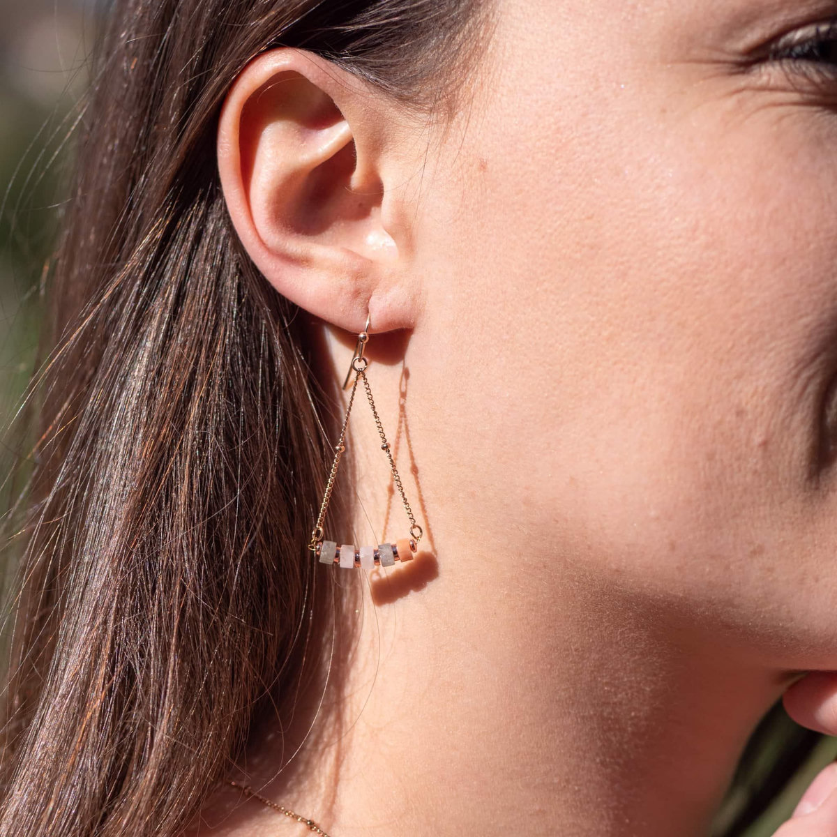 SLOYA Boucles d'oreilles Piana en Pierres de Lune