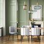 Voir la diapositive 5 : Rendez vous déco Lot de 2 chaises en tissu gris et pieds en métal noir - Rosy