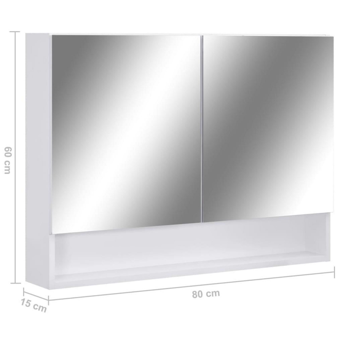 VIDAXL Armoire a miroir de salle de bain LED Blanc 80x15x60 cm MDF