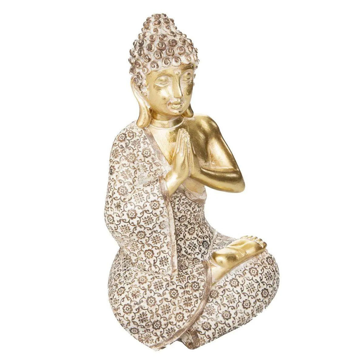 ATMOSPHERA Statuette Bouddha Assis  Pierre  19cm Or