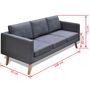 Voir la diapositive 6 : VIDAXL Canape a 3 places Tissu Gris fonce