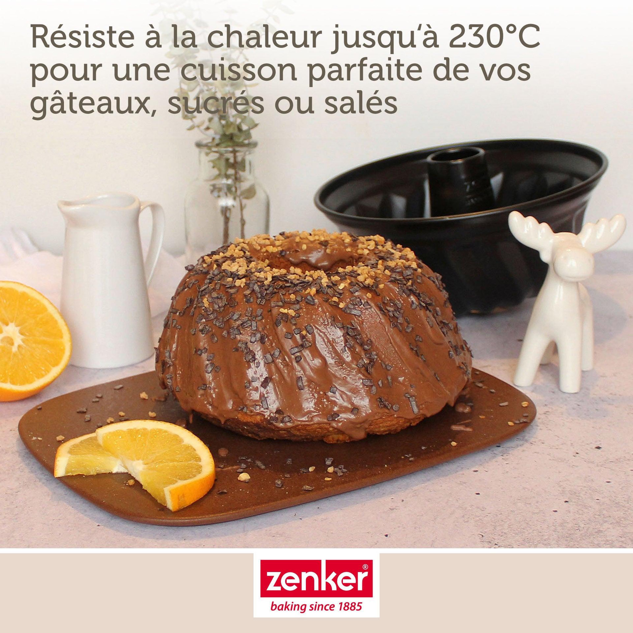 Voir la diapositive 5 : ZENKER Lot de 2 moules à gâteaux 25/25/11,5 cm en acier black mettallic black mettallic zenker  black mettallic