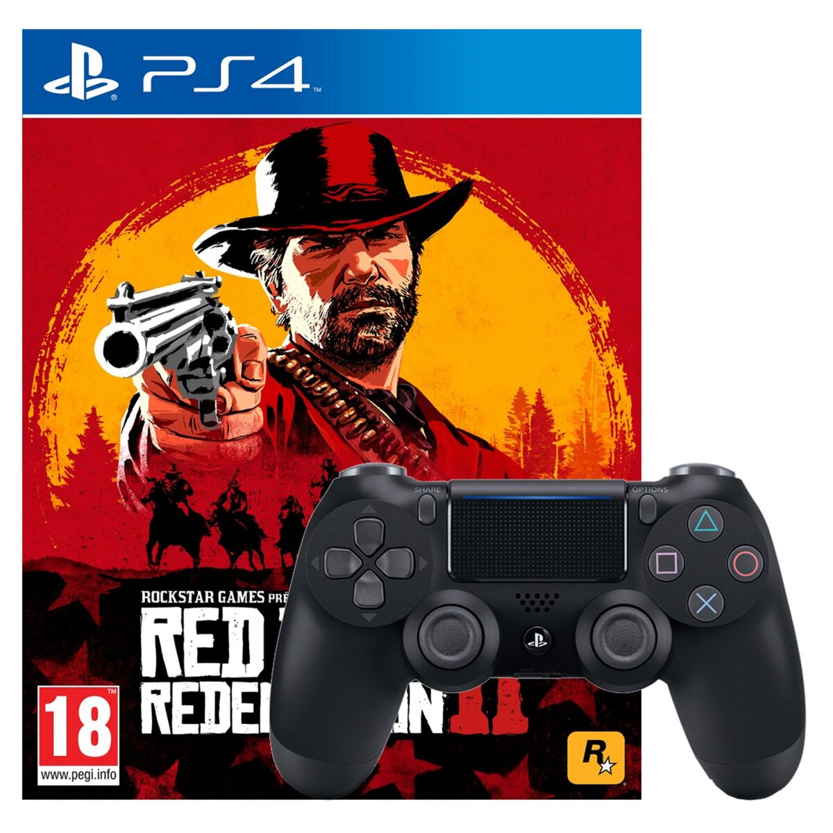 Manette Dualshock 4 Noire Edition Fortnite PS4 + Red Dead Redemption 2