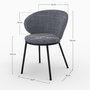 Voir la diapositive 4 : Rendez vous déco Chaise en tissu gris et pieds en métal noir-Angèle