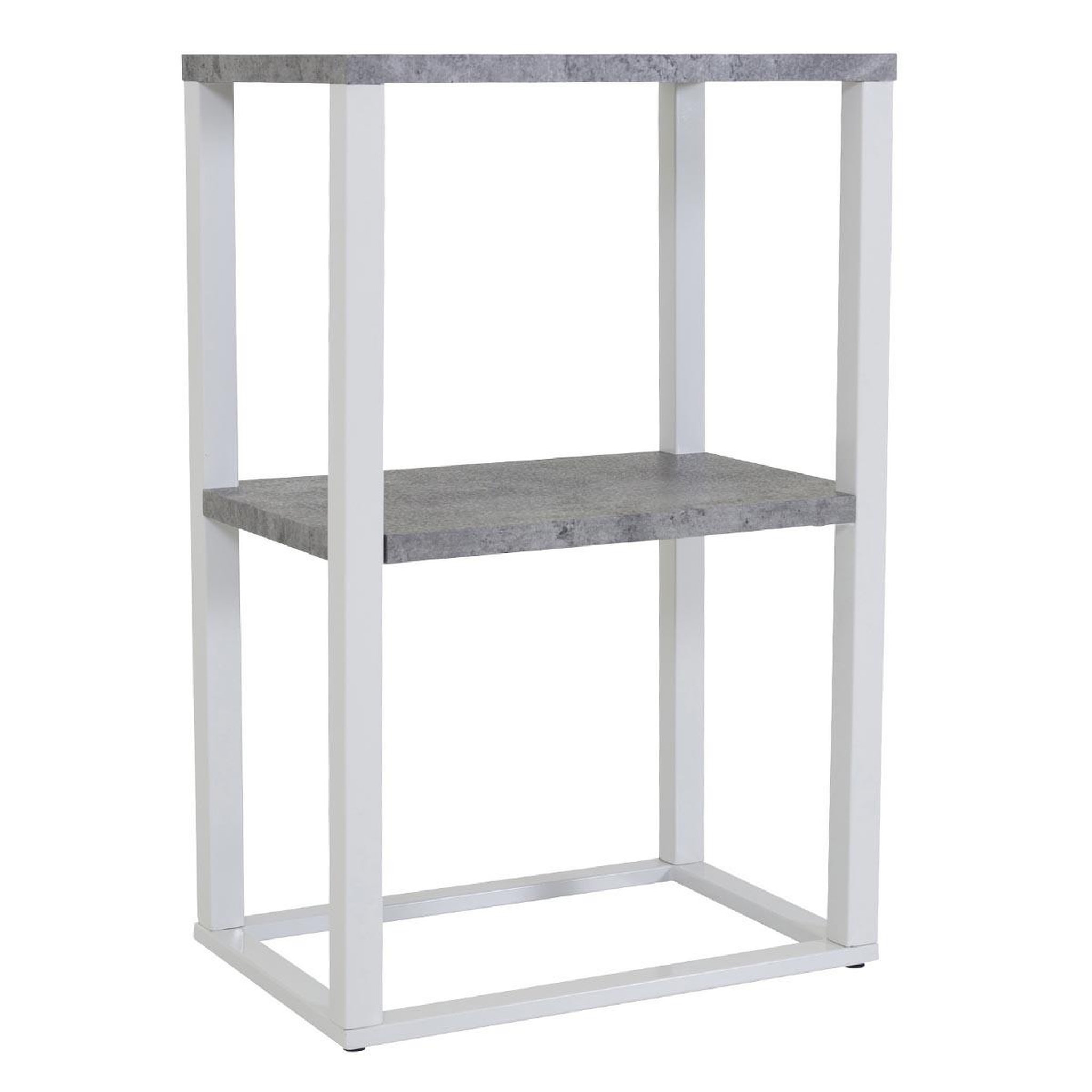 Paris Prix Table de chevet double  rise  68cm gris & blanc