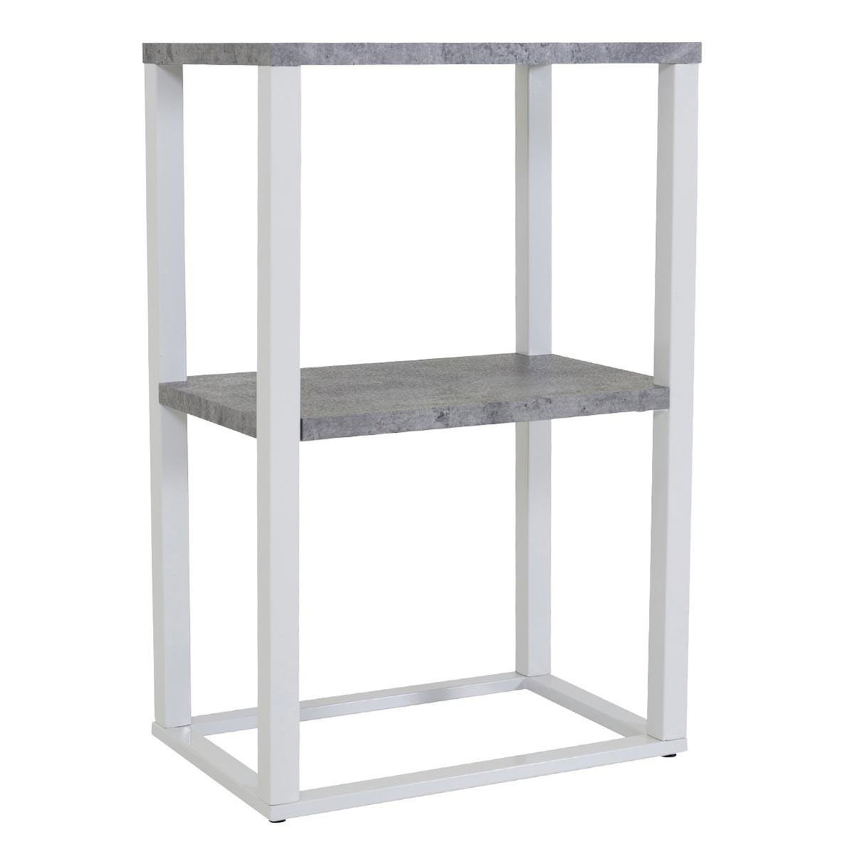 Paris Prix Table de Chevet Double  Rise  68cm Gris & Blanc