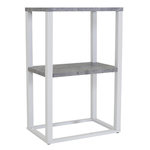 Paris Prix Table de Chevet Double  Rise  68cm Gris & Blanc