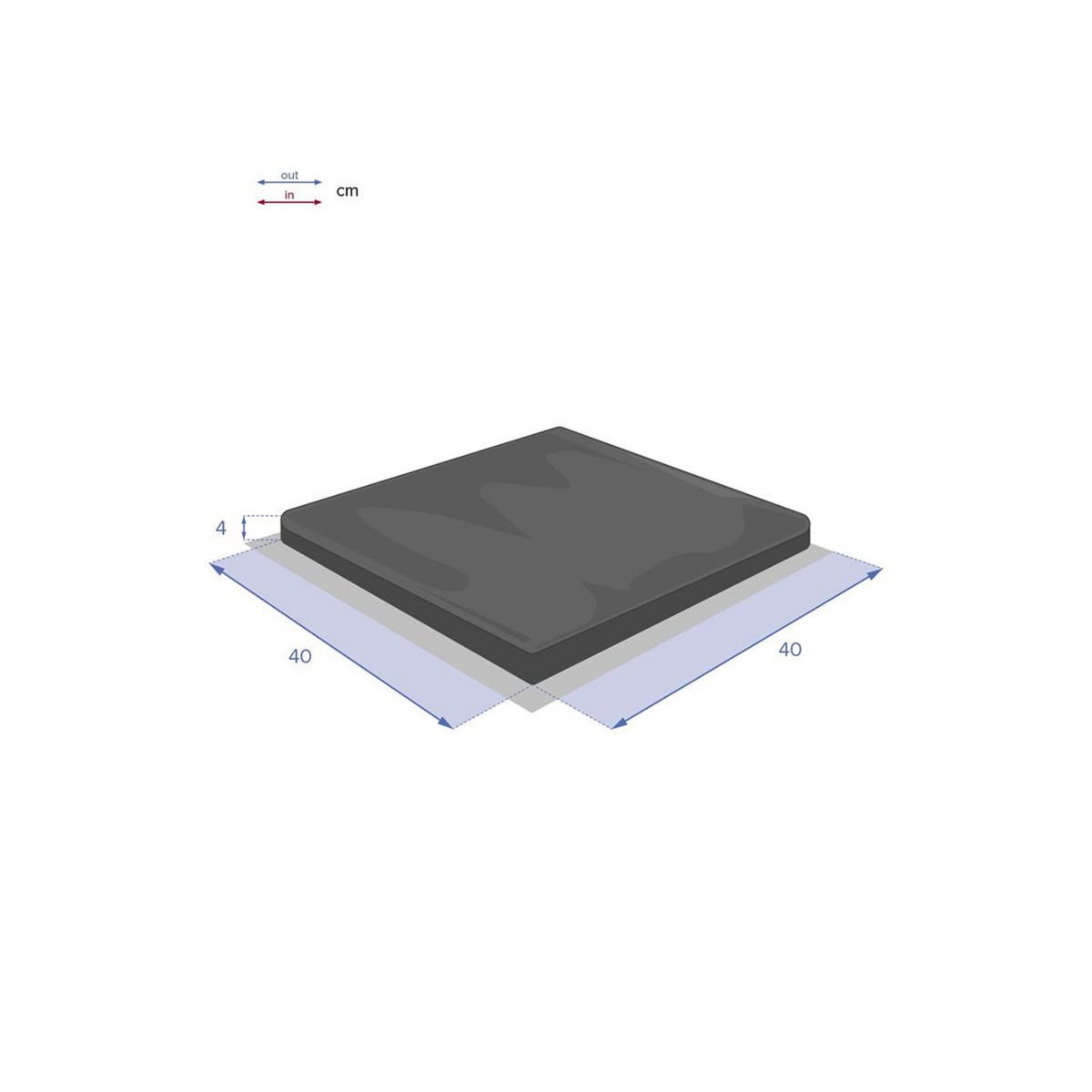 HESPERIDE Galette de chaise de jardin Bleu Canard - 40 x 40 cm - Hespéride