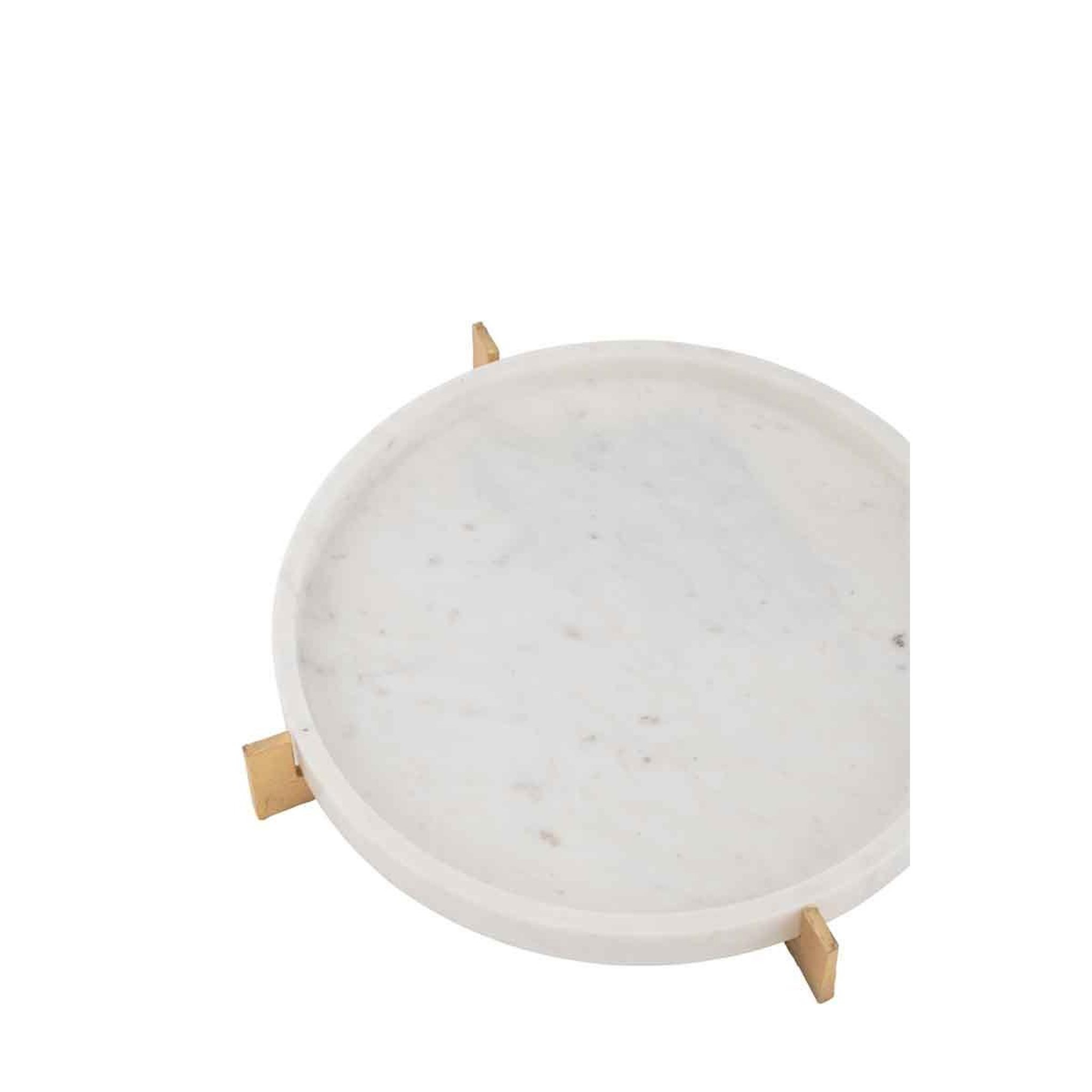 Voir la diapositive 3 : J-LINE Plateau Déco  Marbre  43cm Champagne