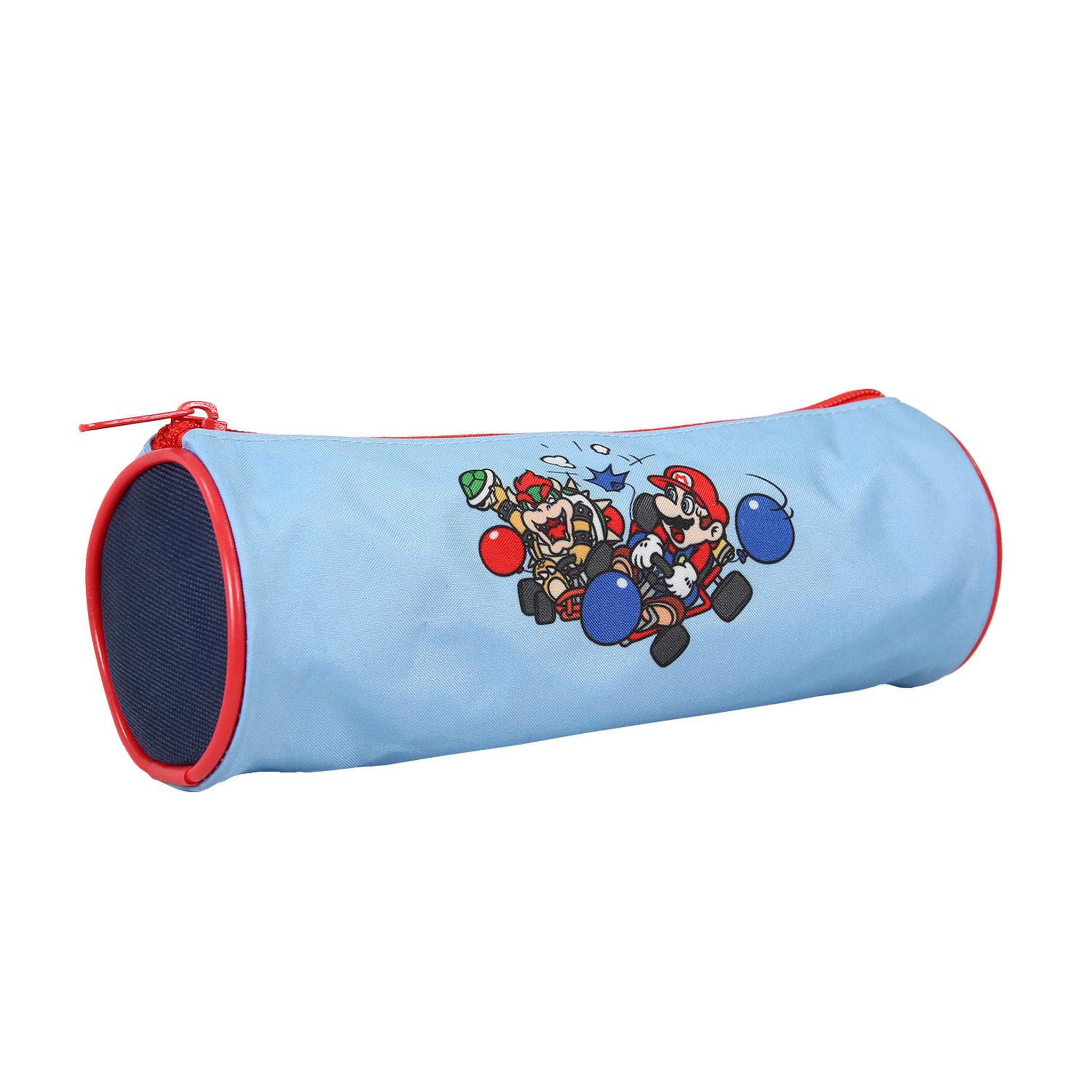 Voir la diapositive 2 : Bagtrotter Super Mario - Trousse scolaire ronde - Bleu - Garçon - 1 compartiment