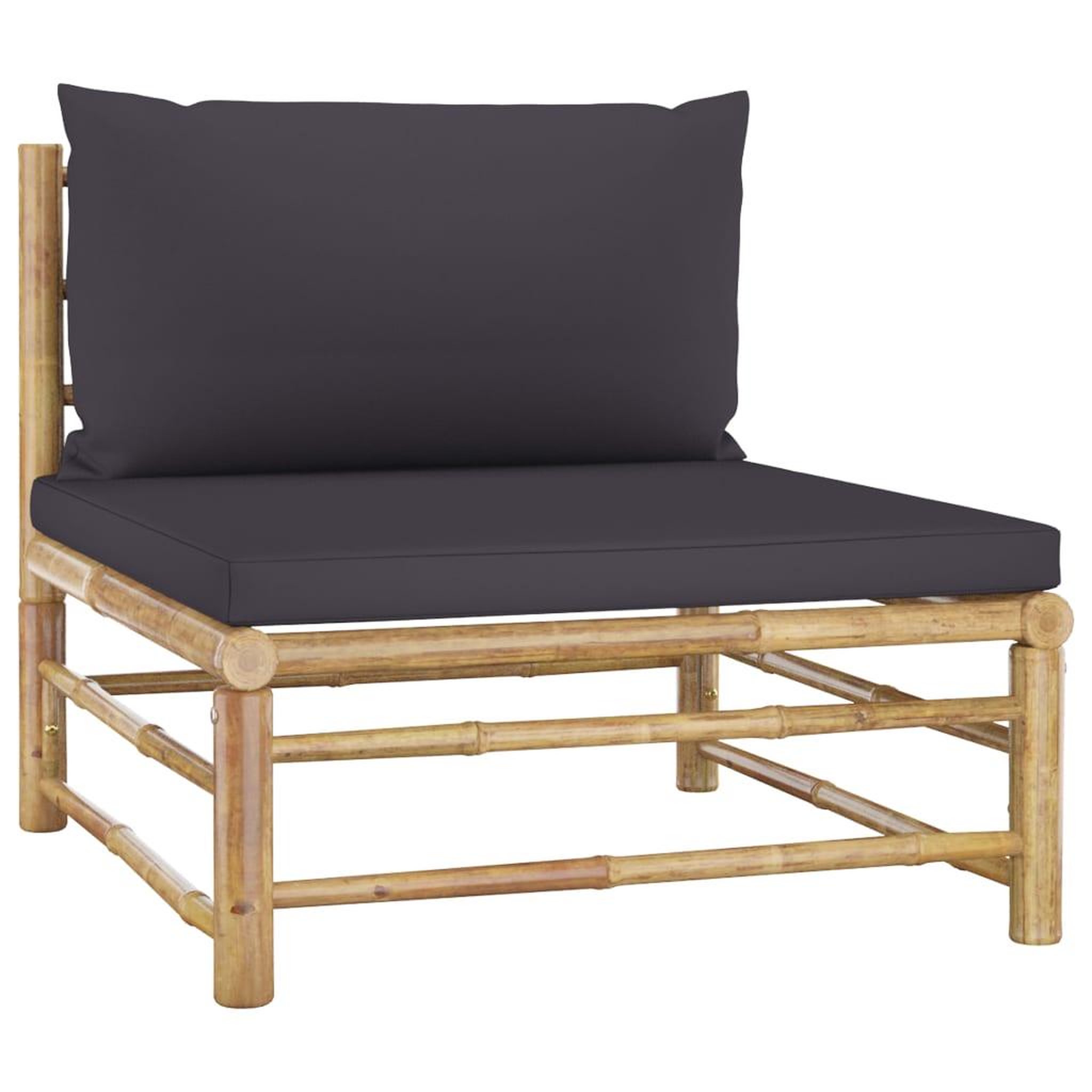 Voir la diapositive 5 : VIDAXL Salon de jardin 6 pcs avec coussins gris fonce bambou