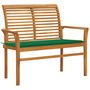 Voir la diapositive 1 : VIDAXL Banc de jardin avec coussin vert 112 cm Bois de teck massif