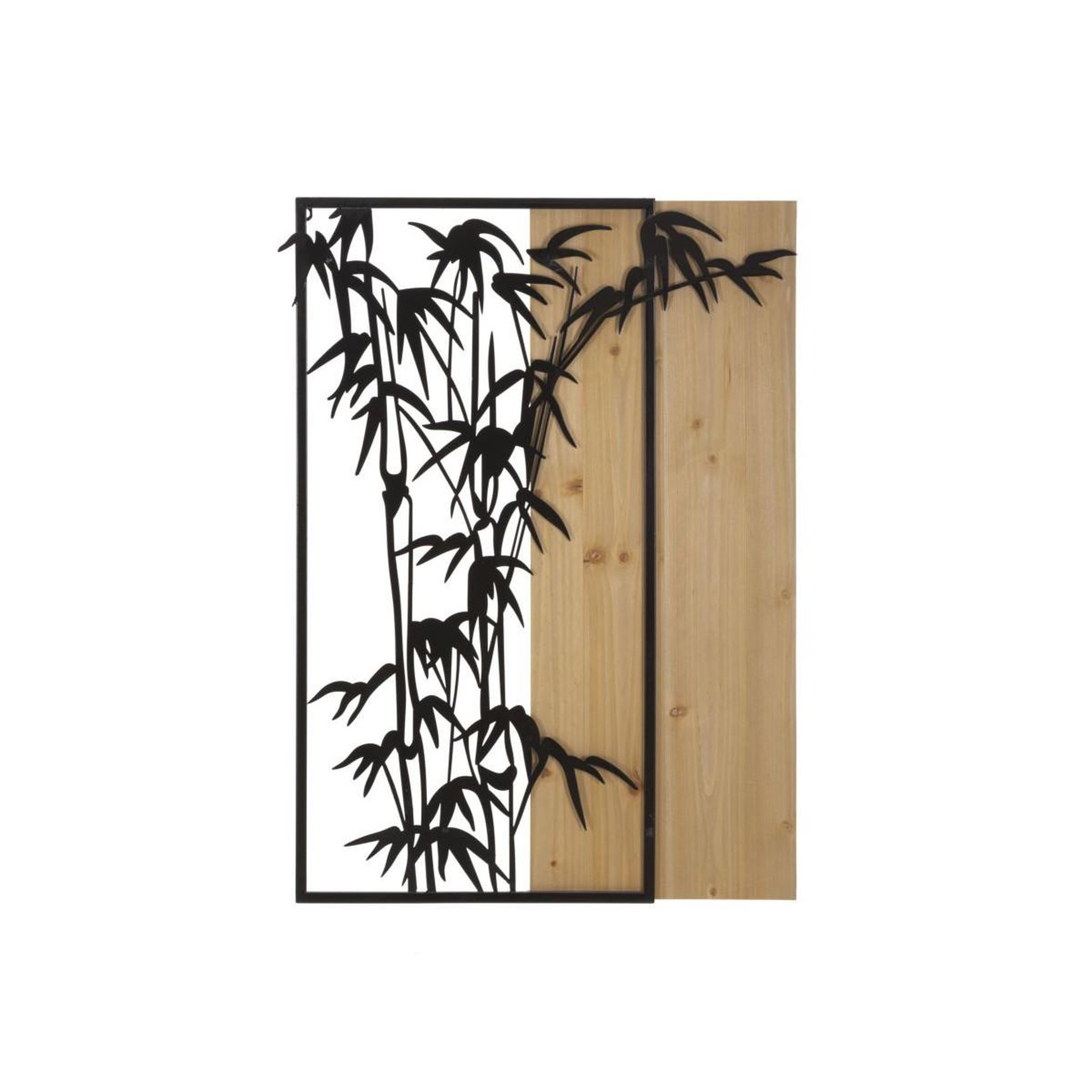 Paris Prix Décoration murale encadrée  bambou  80cm noir & naturel