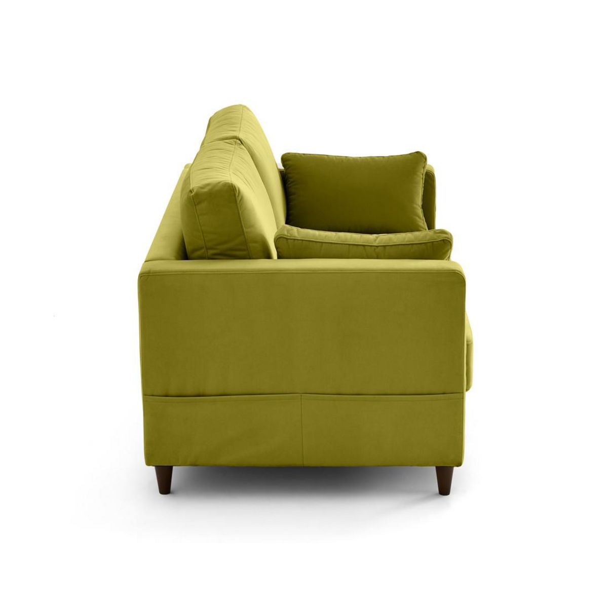 LISA DESIGN Anna - canapé droit 2 places avec poche en velours - pieds en bois