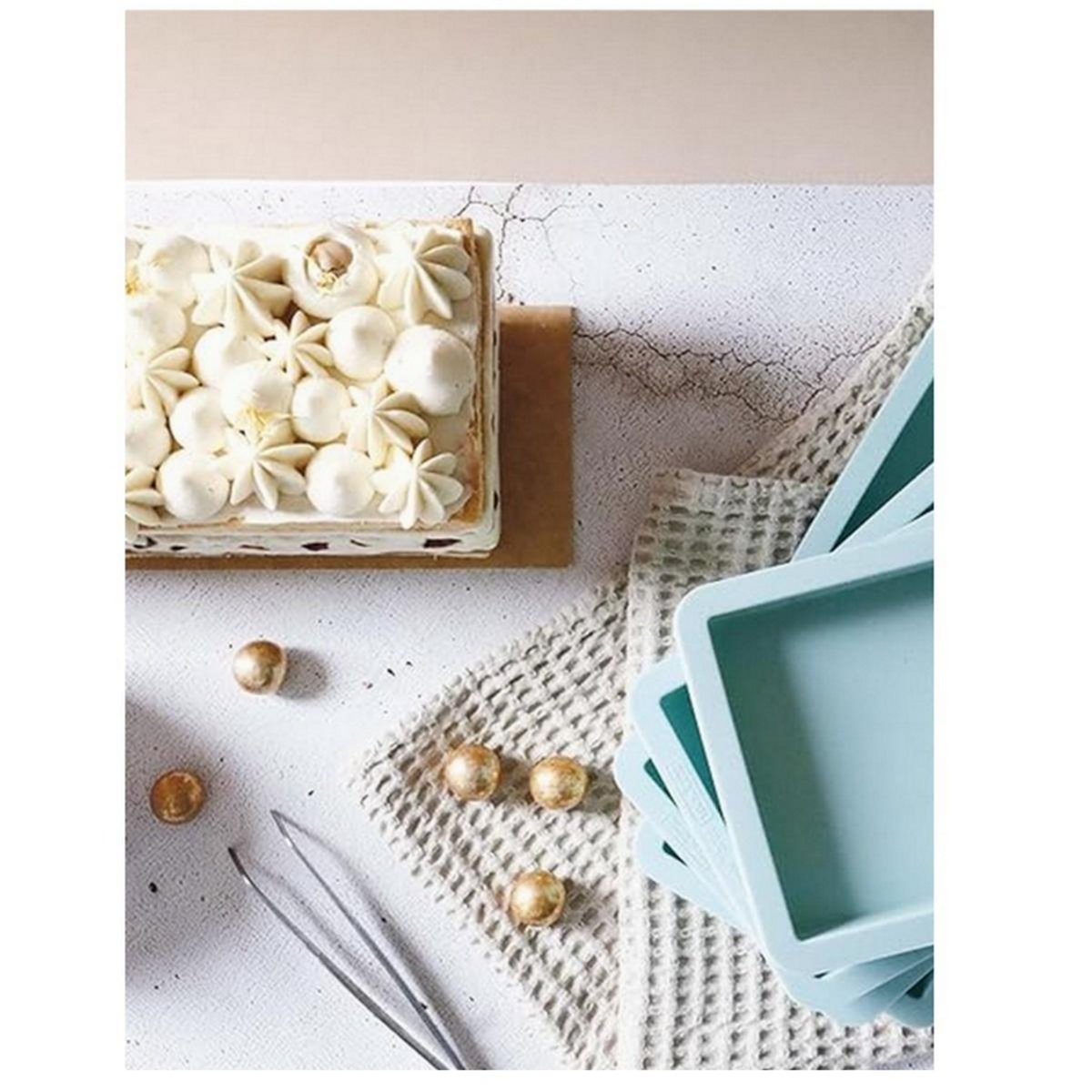 SCRAPCOOKING Moules à cake rectangulaire x3 vert d'eau - 2976