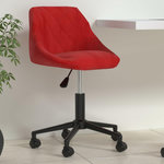 VIDAXL Chaise pivotante de bureau Rouge bordeaux Velours
