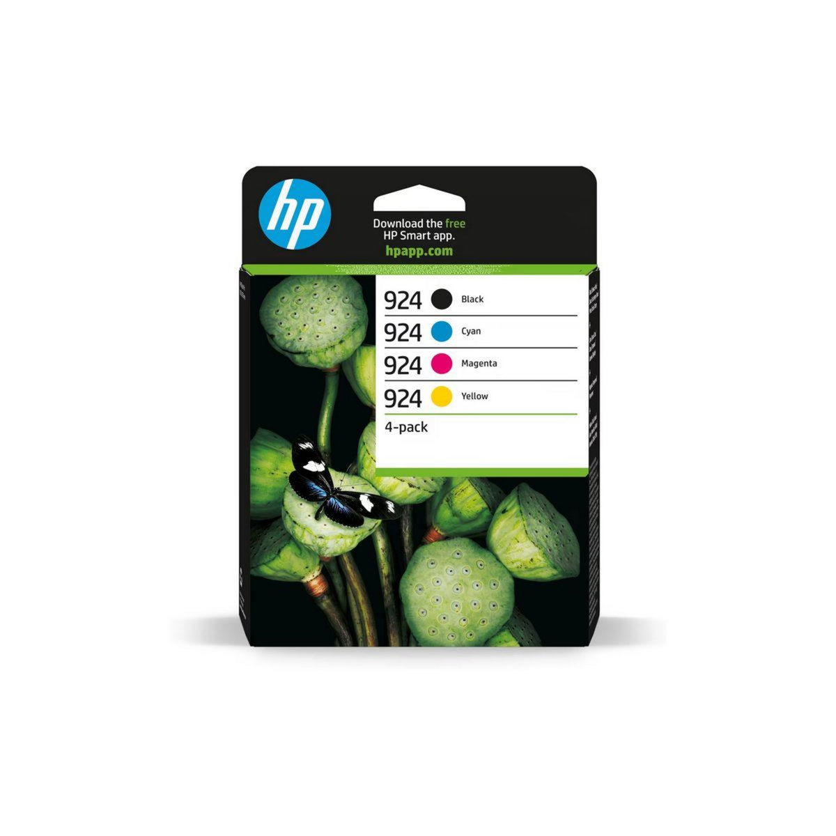 HP Cartouche d'encre Pack Multipack 4 Originales 924 (Noir + 3 Couleurs) - 6S8T4AE