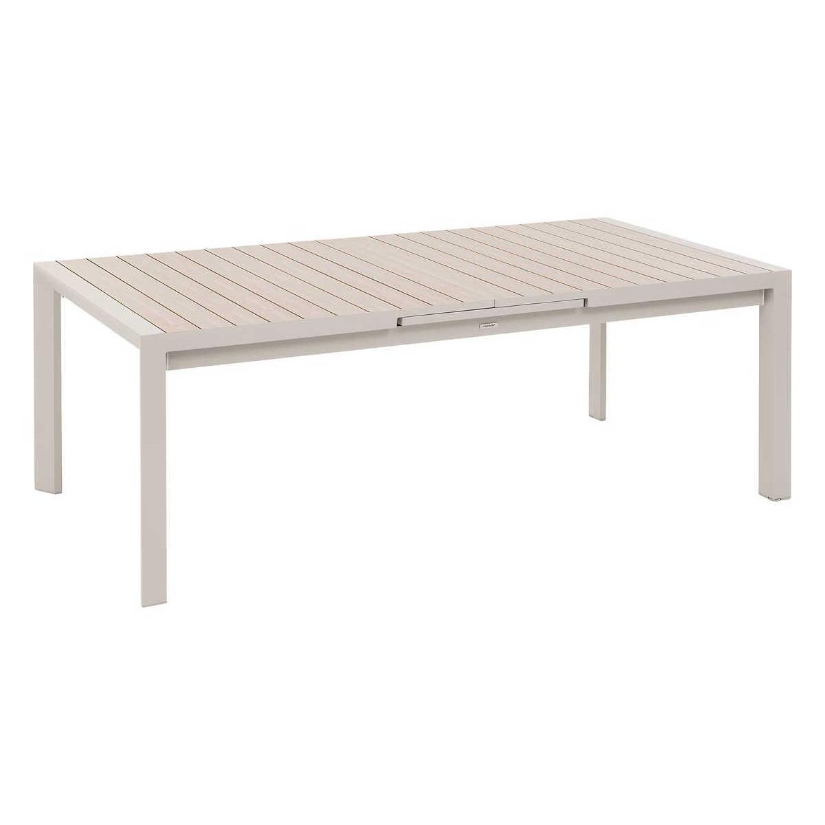 HESPERIDE Table de jardin rectangulaire extensible alu Evasion 8/10 places lin et argile - Hespéride
