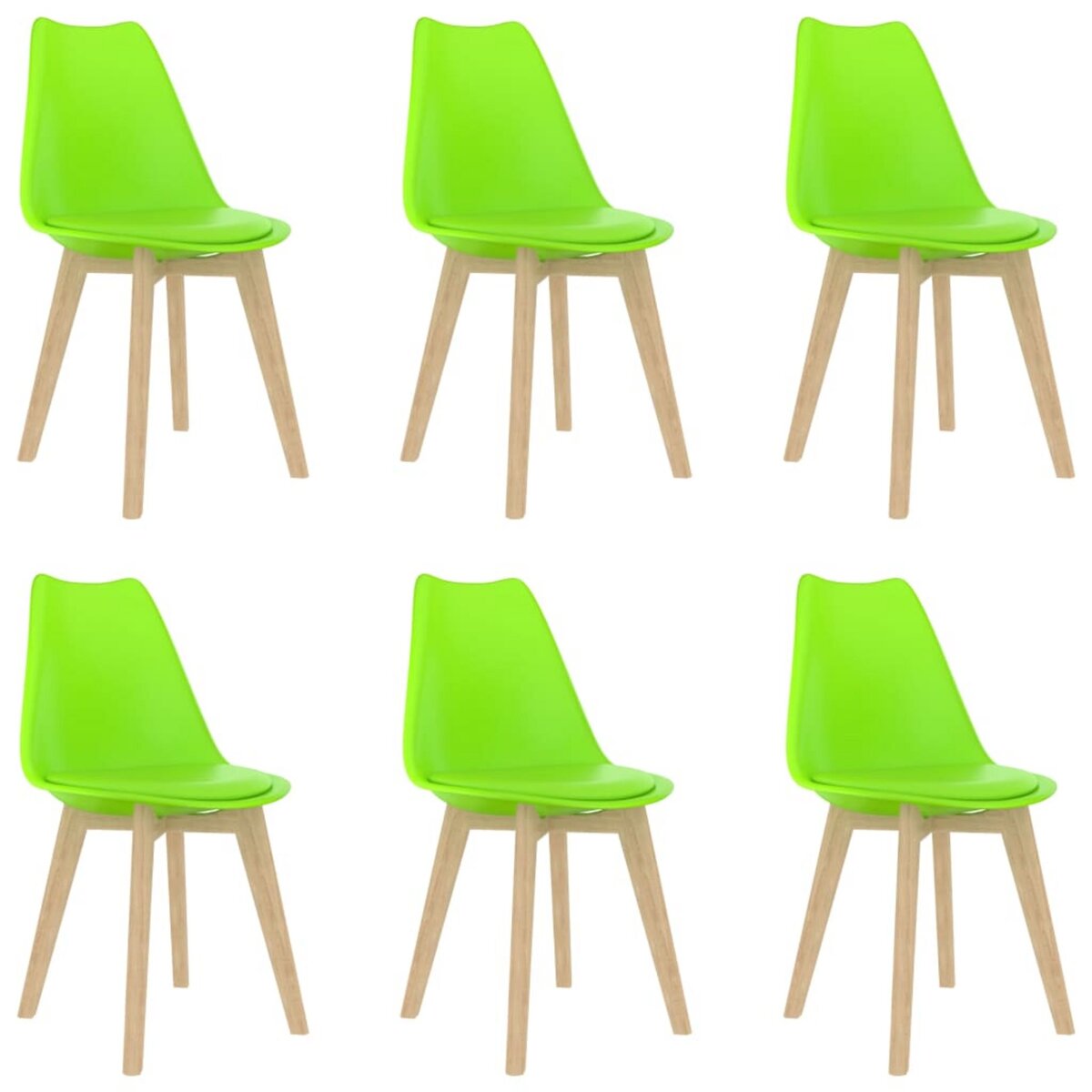 VIDAXL Chaises de salle a manger 6 pcs Vert Plastique