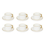 SECRET DE GOURMET Lot de 6 Tasses & Sous-Tasses  Arya  25cl Blanc