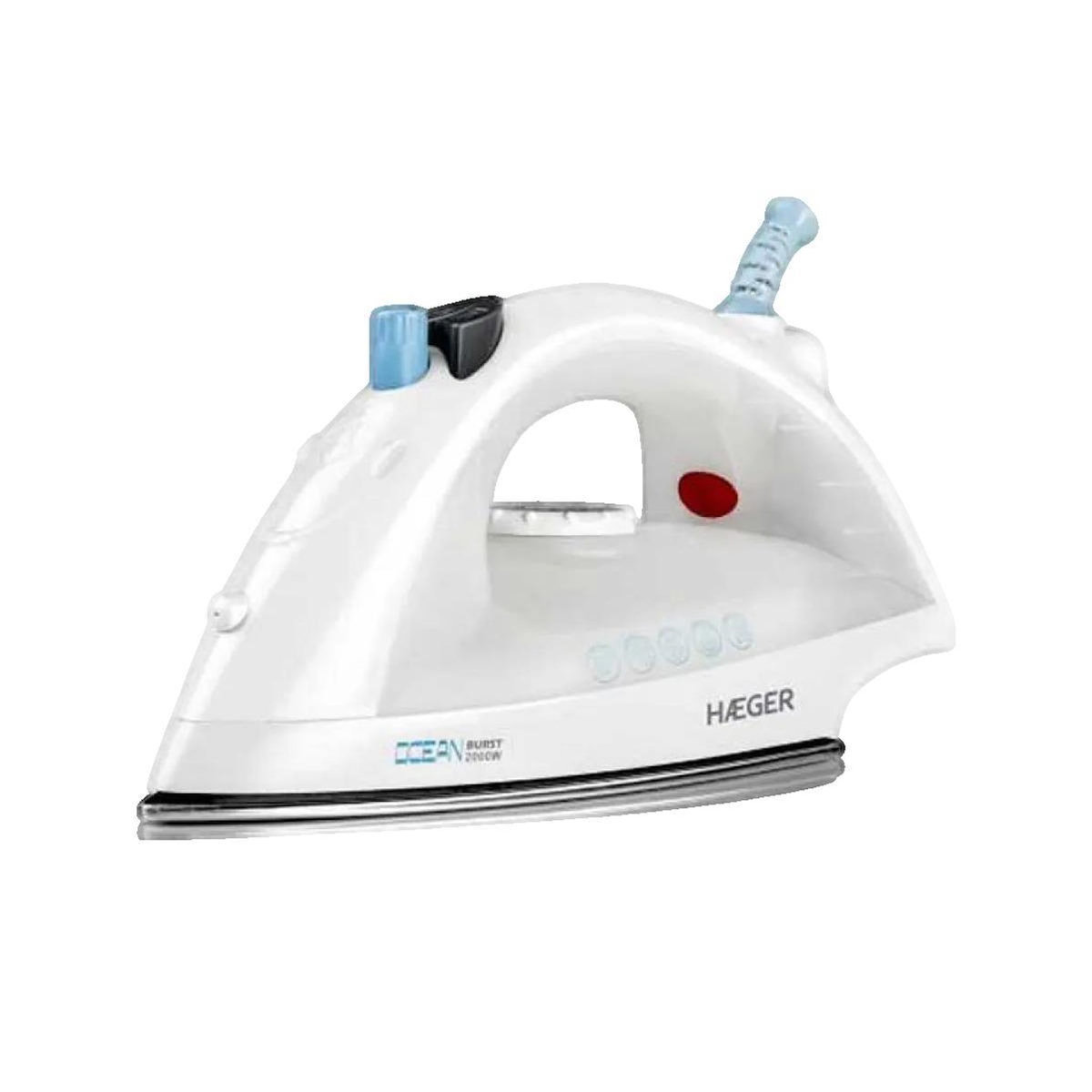 HAGER Fer à repasser Haeger modèle inconnu avec vapeur continue 30 g/min, 2200W, capacité 260 ml