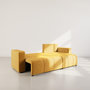Voir la diapositive 2 : BEST MOBILIER Nicole - canapé d'angle réversible 5 places convertible avec coffre en tissu