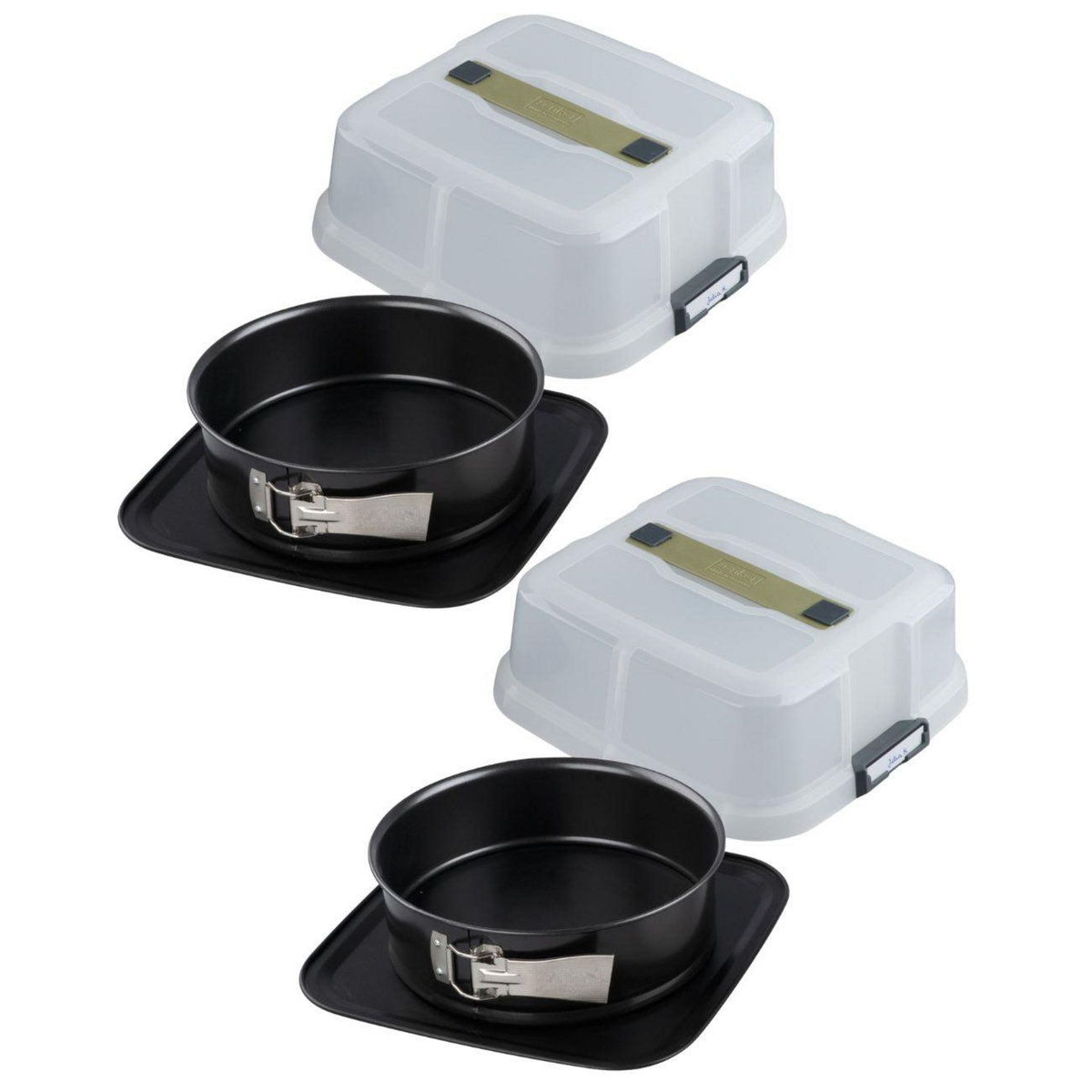 ZENKER Ensemble de 2 Moules à charnière rond 23 cm avec couvercle de transport Zenker Bake Click and Go