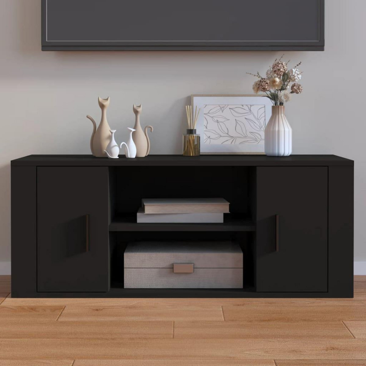 VIDAXL Meuble TV Noir 100x35x40 cm Bois d'ingenierie