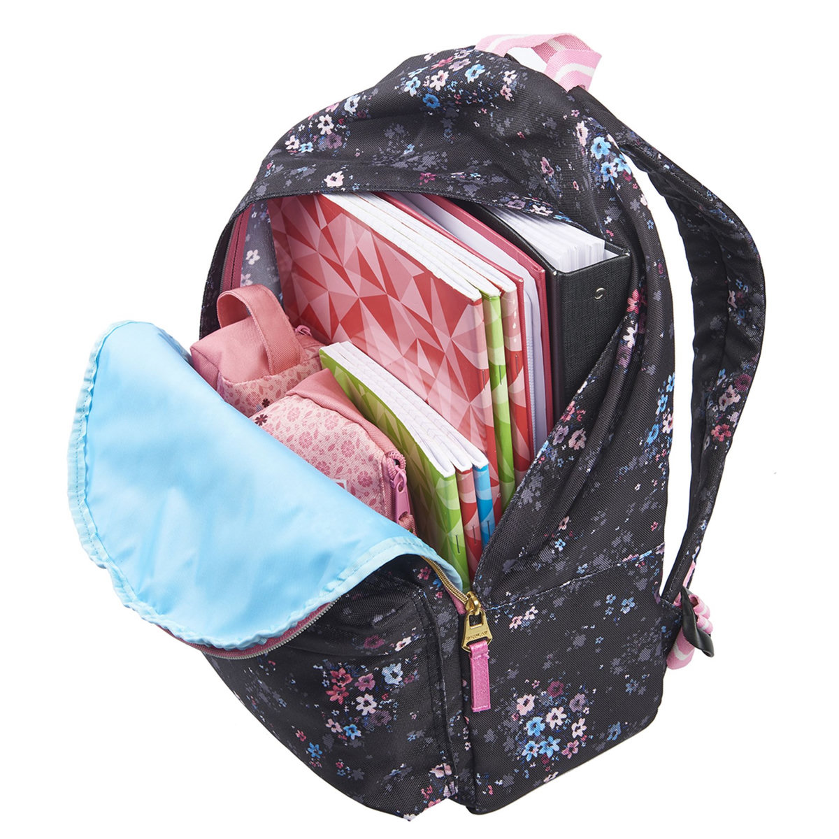 REPLAY Sac à dos 1 compartiment noir motif fleurs REPLAY