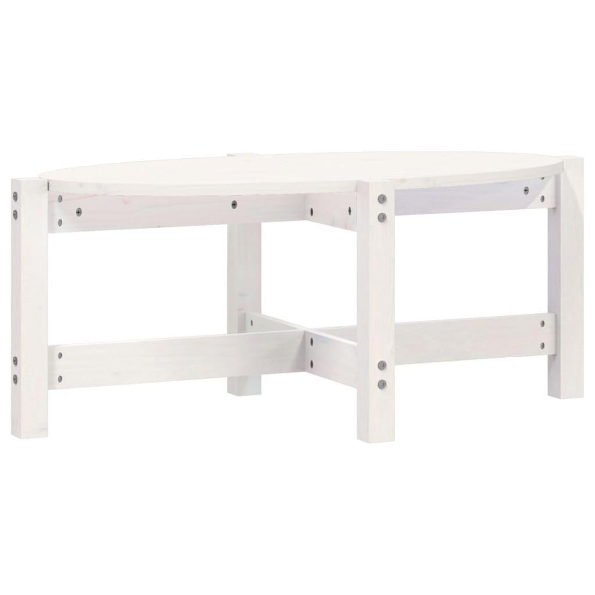 VIDAXL Table basse Blanc 87x48x35 cm Bois massif de pin
