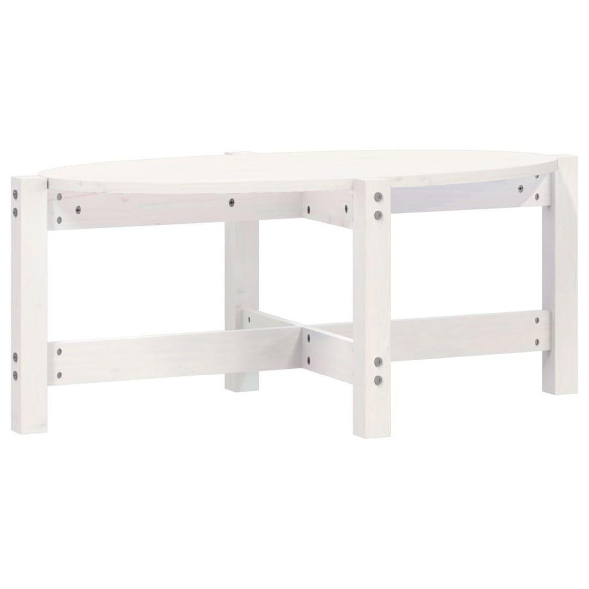 VIDAXL Table basse Blanc 87x48x35 cm Bois massif de pin