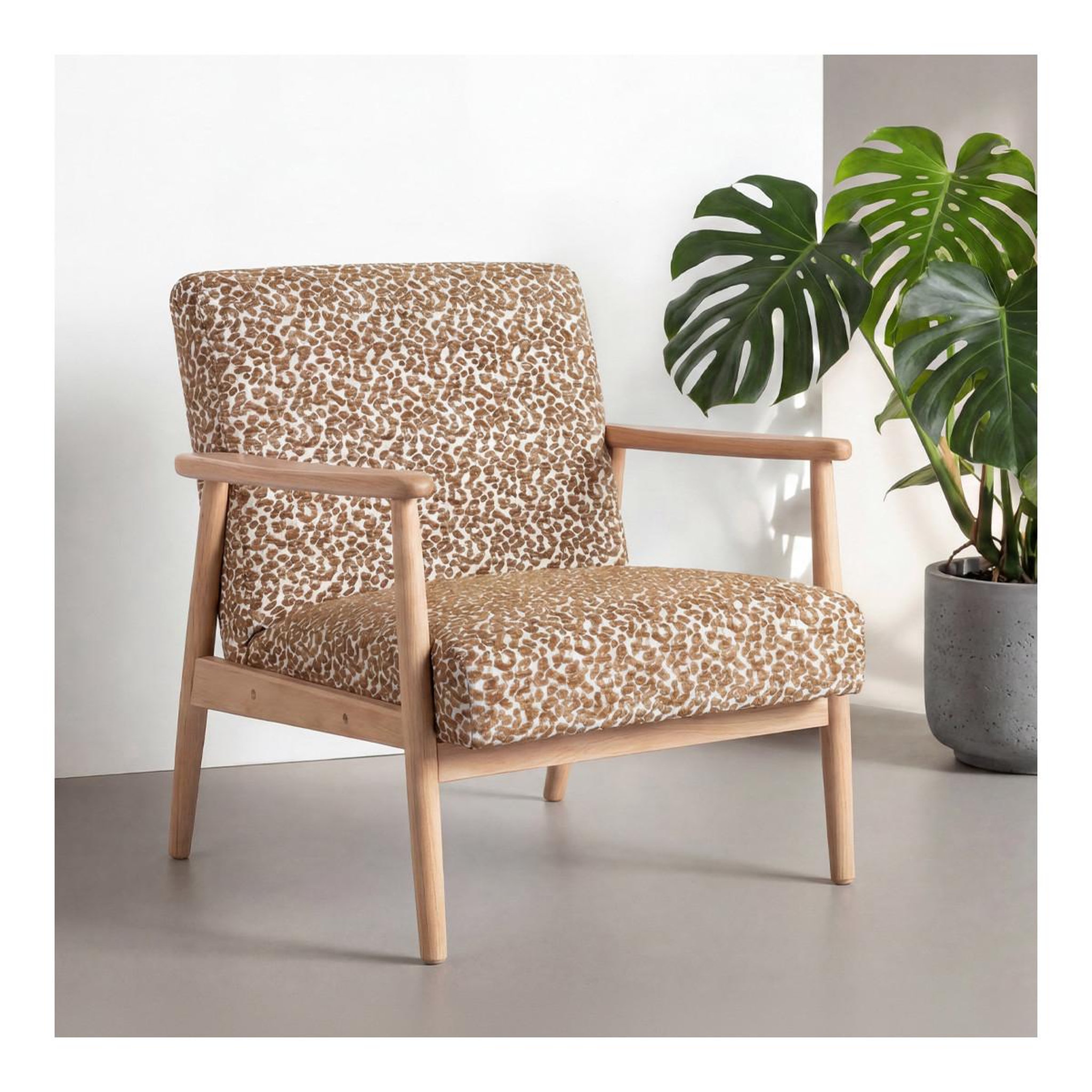 Voir la diapositive 6 : Paris Prix Fauteuil design léopard  runbert  80cm marron