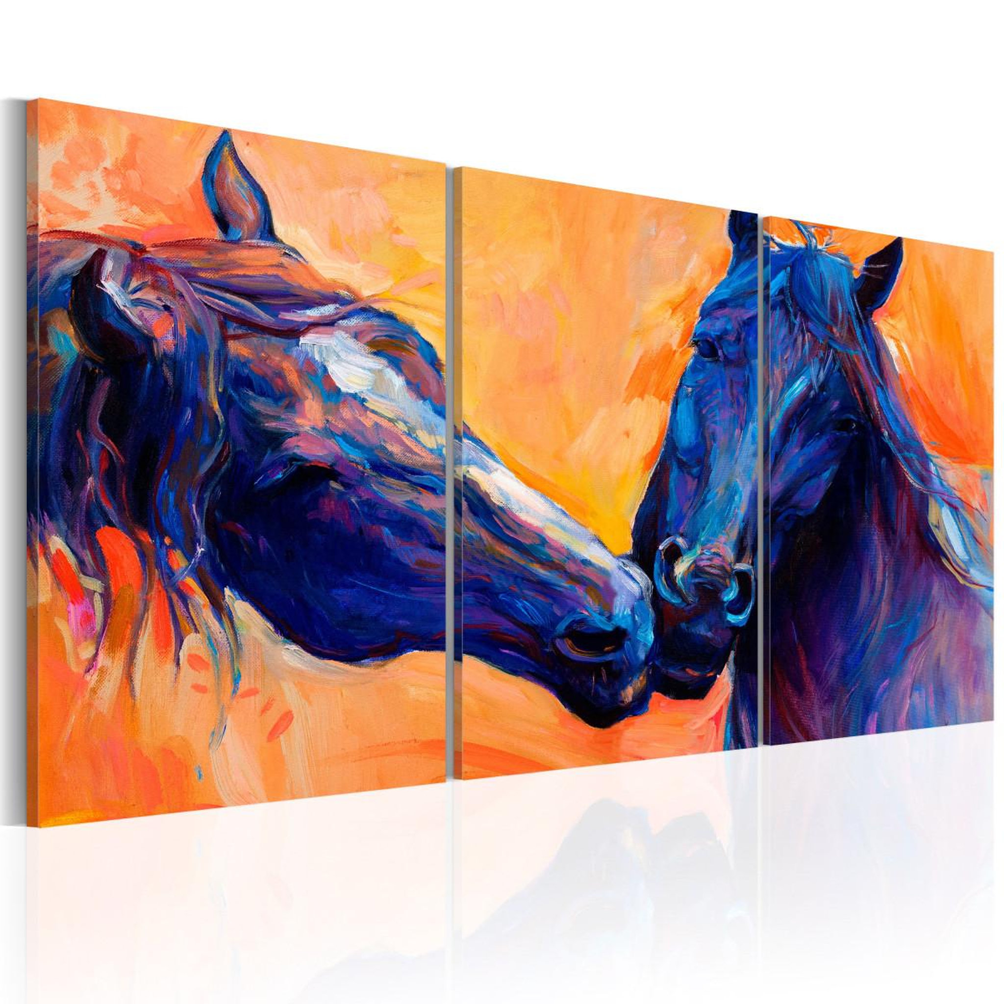 Voir la diapositive 1 : Paris Prix Tableau imprimé  blue horses