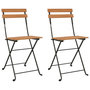 Voir la diapositive 2 : VIDAXL Chaises de bistrot pliantes lot de 2 Bois de teck solide acier