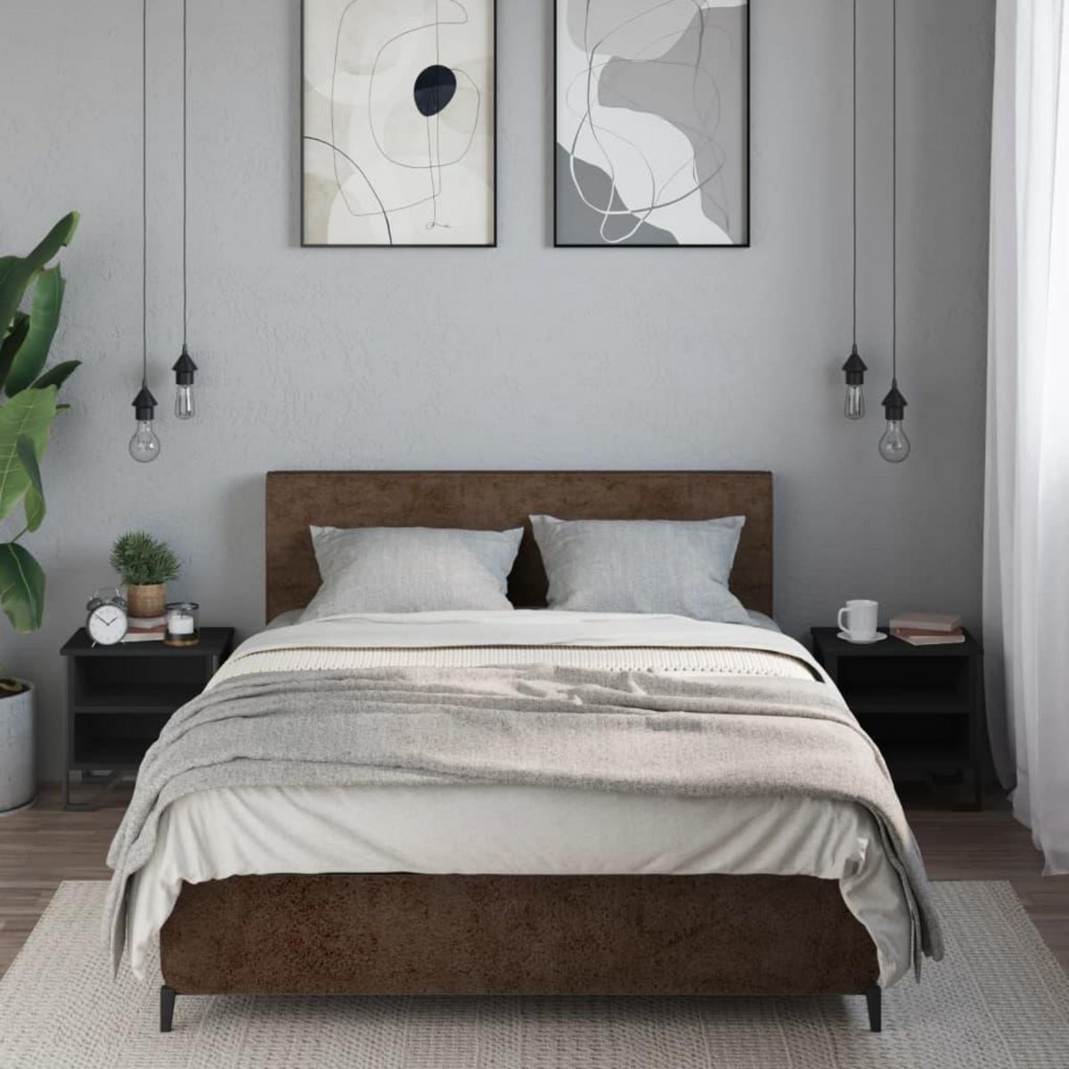 VIDAXL Tables de chevet 2 pcs noir 40x30x40 cm bois d'ingenierie