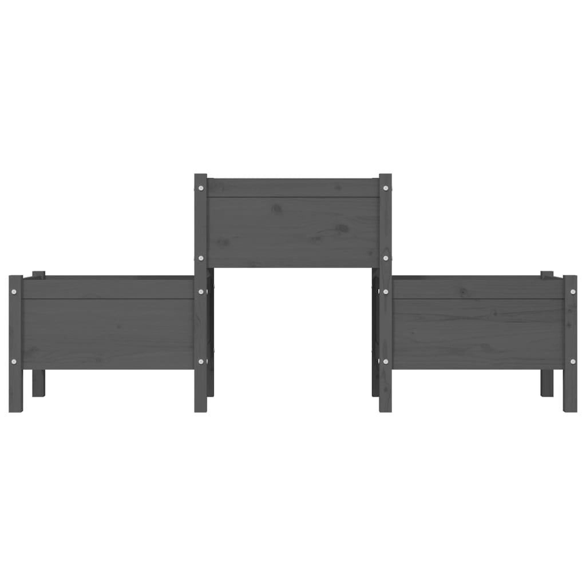 Voir la diapositive 4 : VIDAXL Jardiniere Gris 178,5x44x75 cm Bois massif de pin