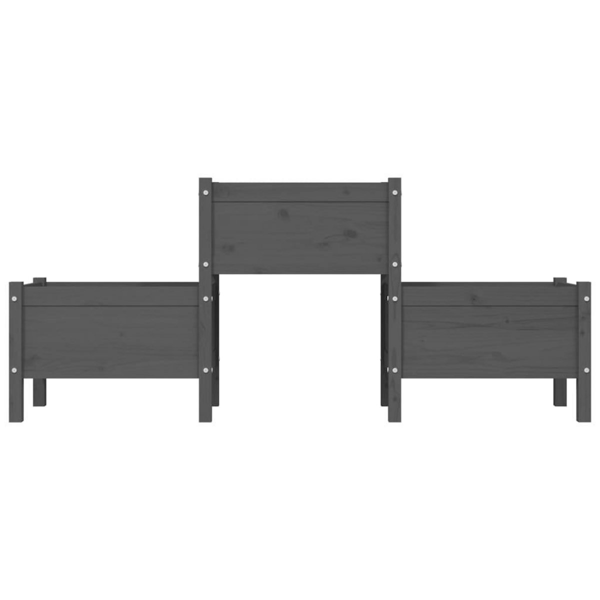 VIDAXL Jardiniere Gris 178,5x44x75 cm Bois massif de pin