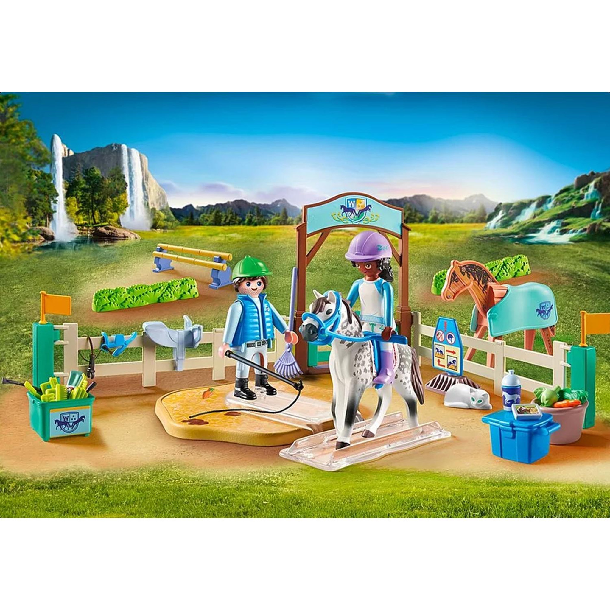 Voir la diapositive 2 : PLAYMOBIL PLAYMOBIL 71637 Arene d'équitation, Horses of Waterfall, 67 pieces, Des 5 ans