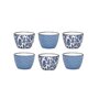 Lot de 6 bols à thé 10 cm Ethnique Blue