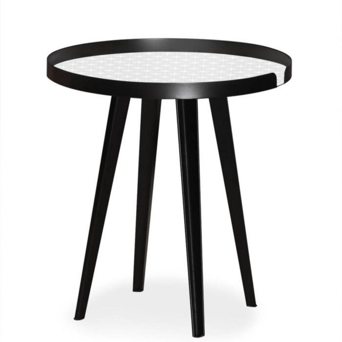 Paris Prix Table d'Appoint à Rebord 3 Covers  Scandinave  45cm Noir