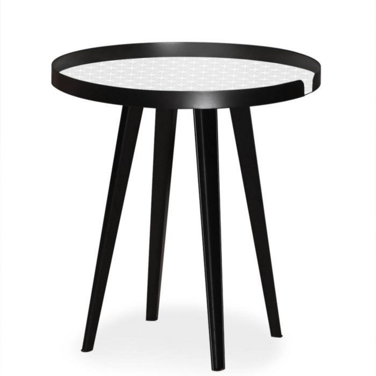 Paris Prix Table d'Appoint à Rebord 3 Covers  Scandinave  45cm Noir