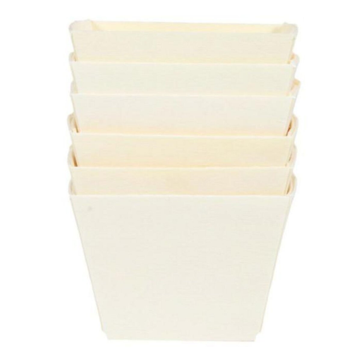 Paris Prix Lot de 6 Barquettes Carton  Snacking  7cm Naturel