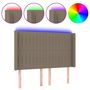 Voir la diapositive 2 : VIDAXL Tete de lit a LED Taupe 147x16x118/128 cm Tissu