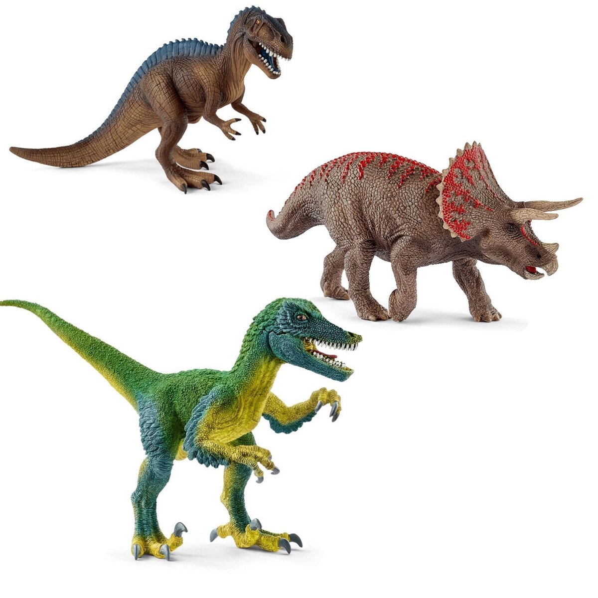 Schleich Kit Figurines Schleich Dinosaures : Acrocanthosaure, Tricératops, Vélociraptor