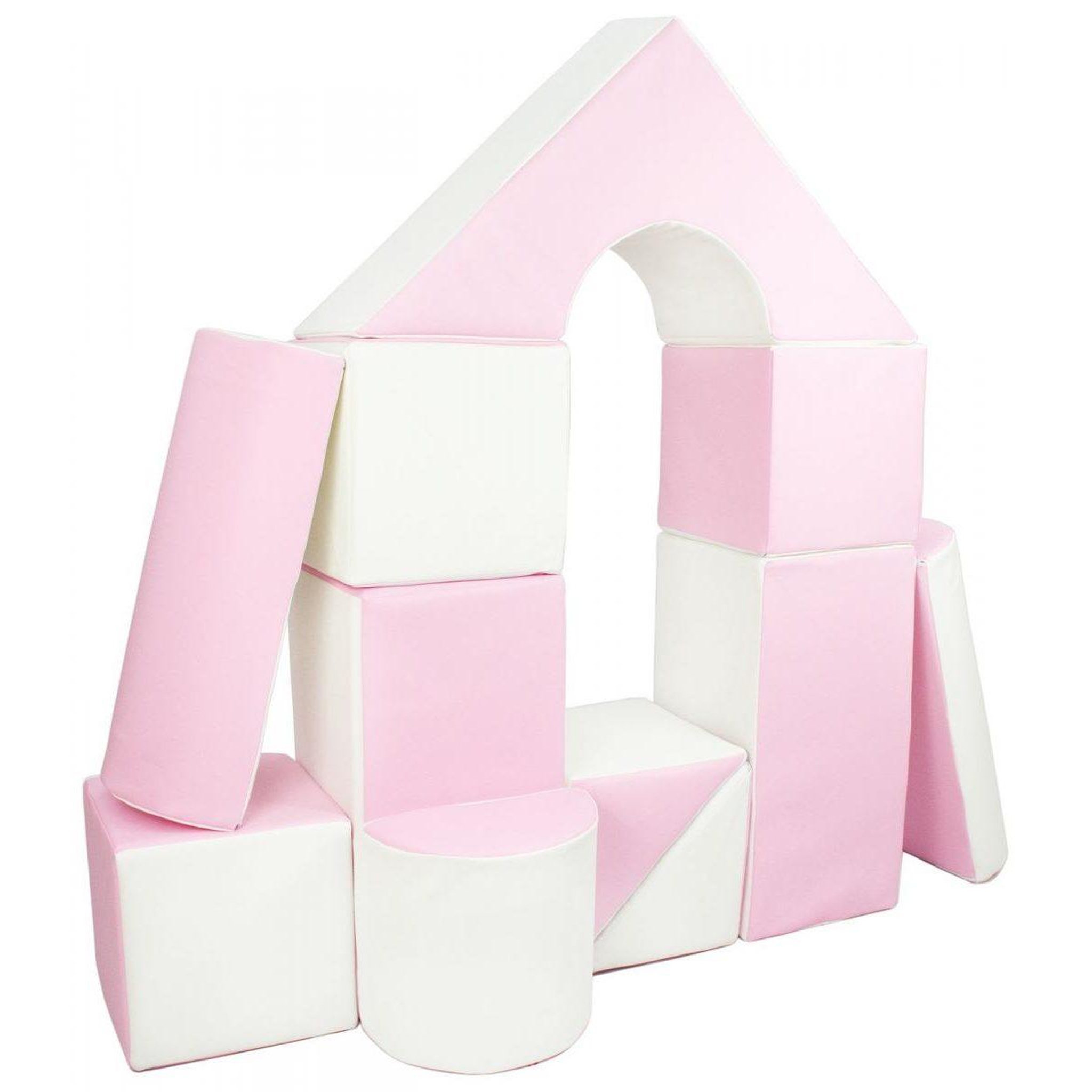 VELINDA Set de 11 blocs en mousse pour le jeu blanc, rose (pastel)