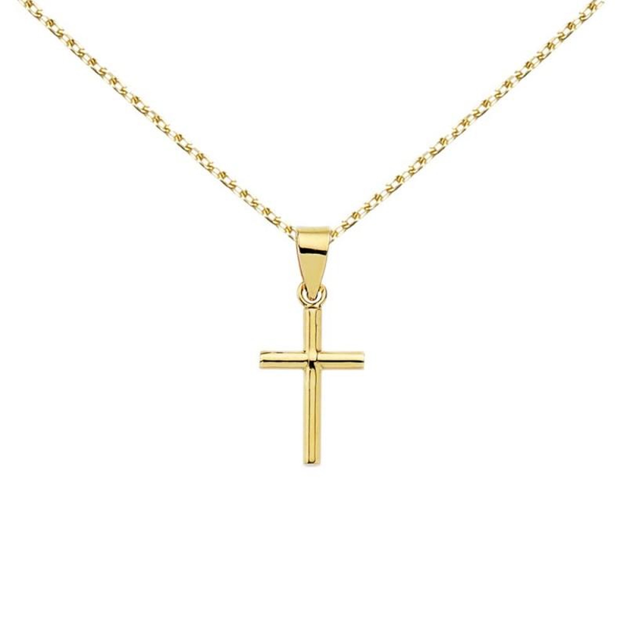 L'ATELIER D'AZUR Collier - Médaille Croix Or 18 Carats 750/000 Jaune - Chaine Dorée