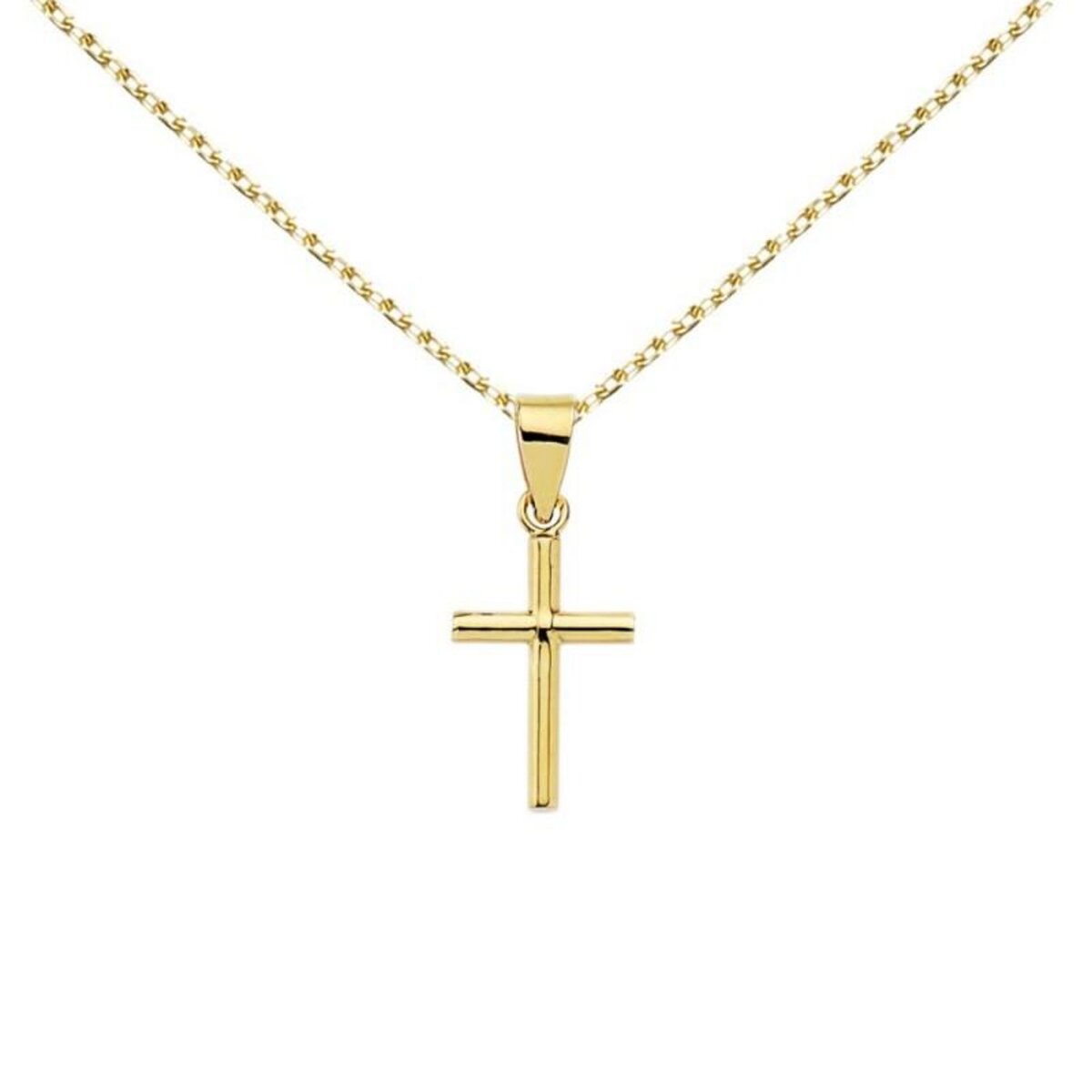 L'ATELIER D'AZUR Collier - Médaille Croix Or 18 Carats 750/000 Jaune - Chaine Dorée