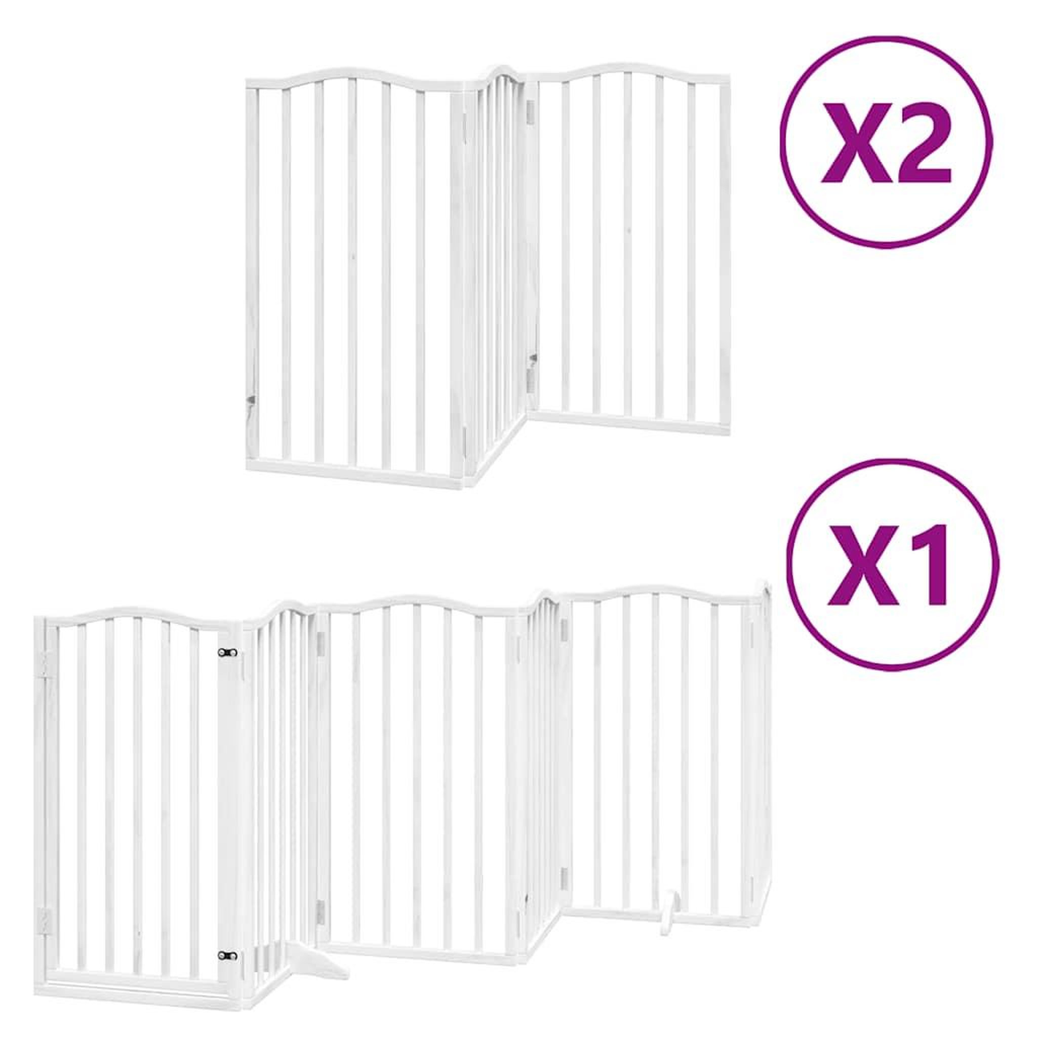 Voir la diapositive 2 : VIDAXL Barriere pour chien porte pliable 12 panneaux bois de peuplier